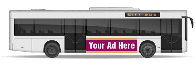 queen size bus ad print that says your ad here