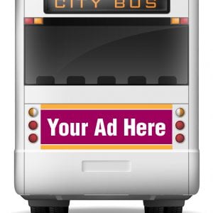 tail bus ad shown on a bus that says your ad here