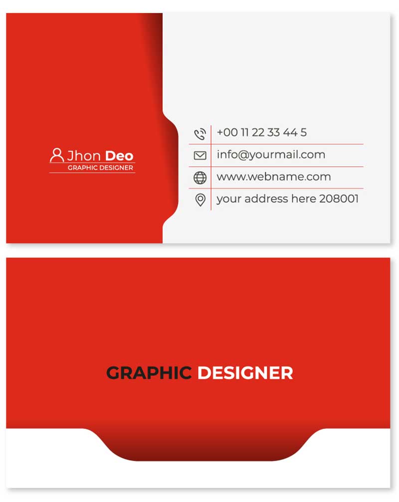 red business card design