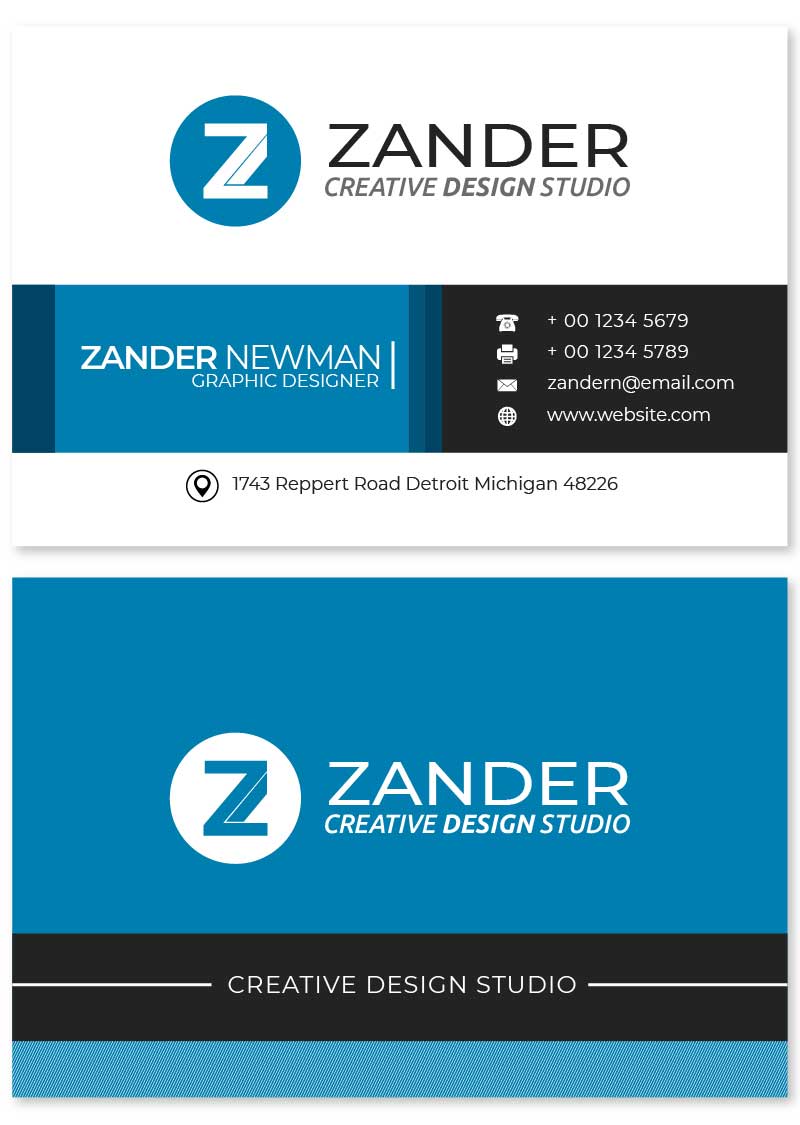 blue business card design