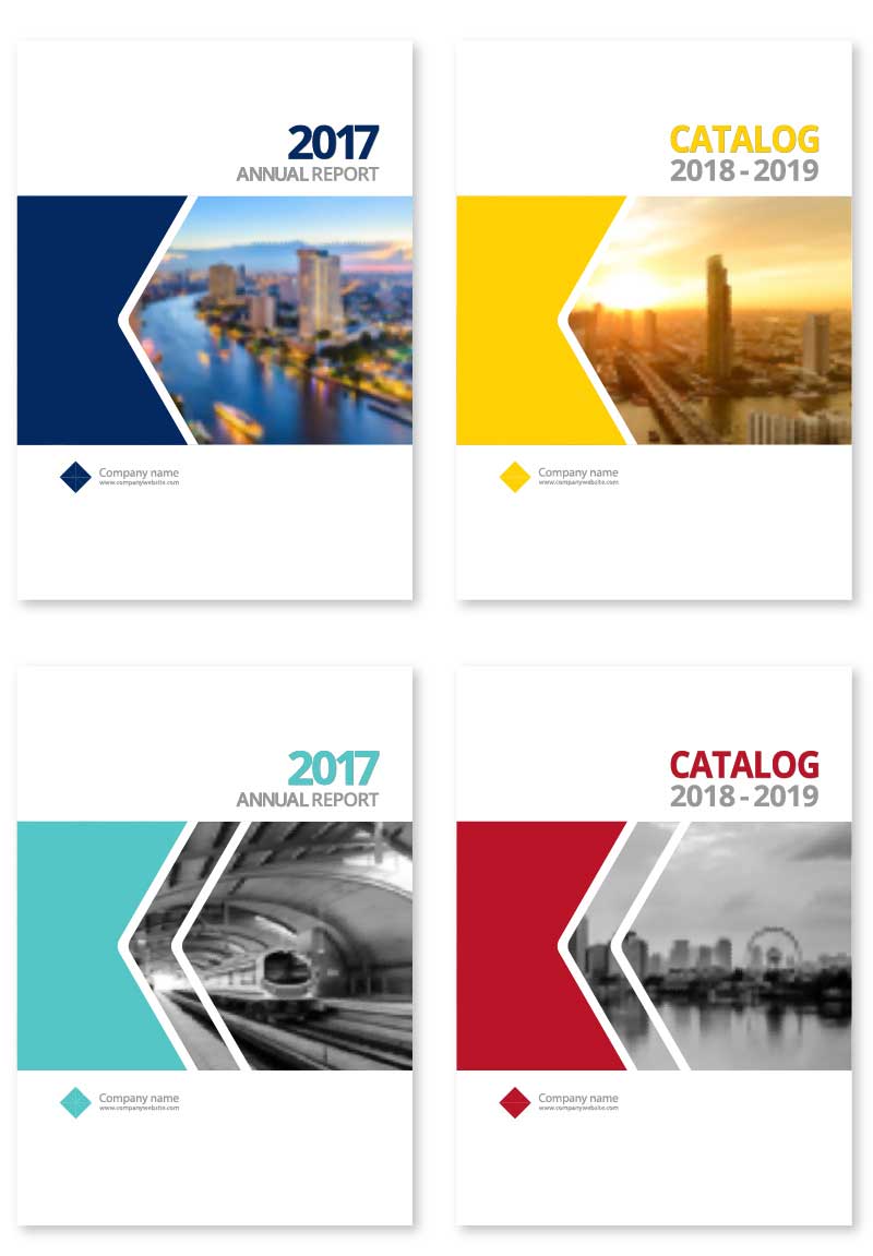 catalog design options shown in different colors