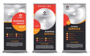 3 Electric Retractable Banners shown for product image