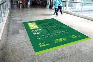 Green floor graphics that are for trade shows