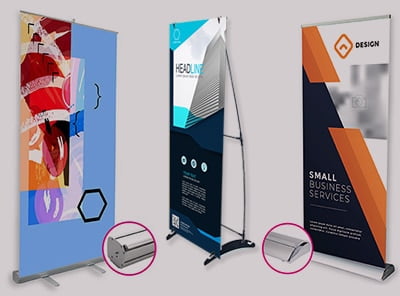 Banners with retractable stand