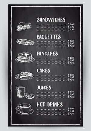 Chalkboard Café and Restaurant Menus | Image Square Printing