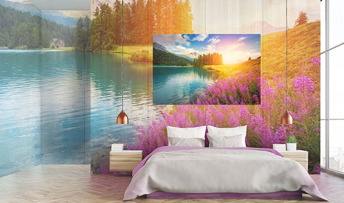 Hotel Bedroom Retail Store Digital Wall Coverings