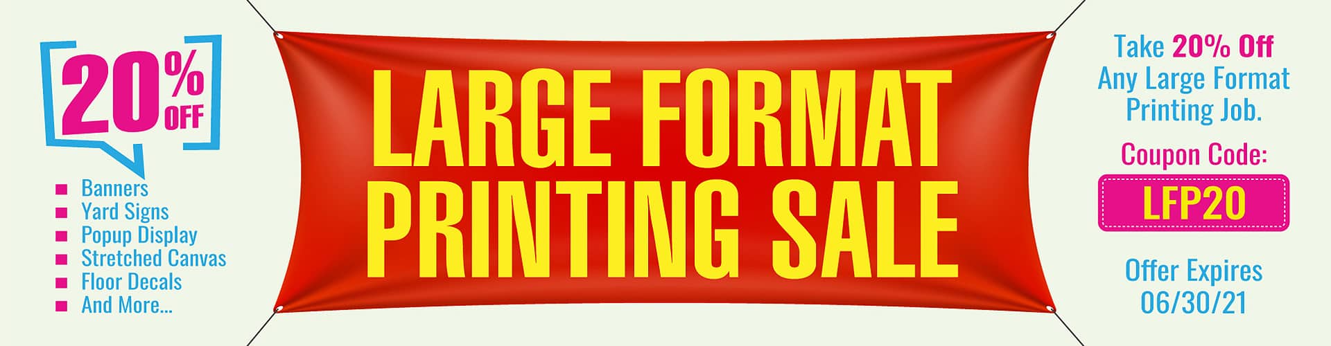 Large Format Printing 20 percent off special